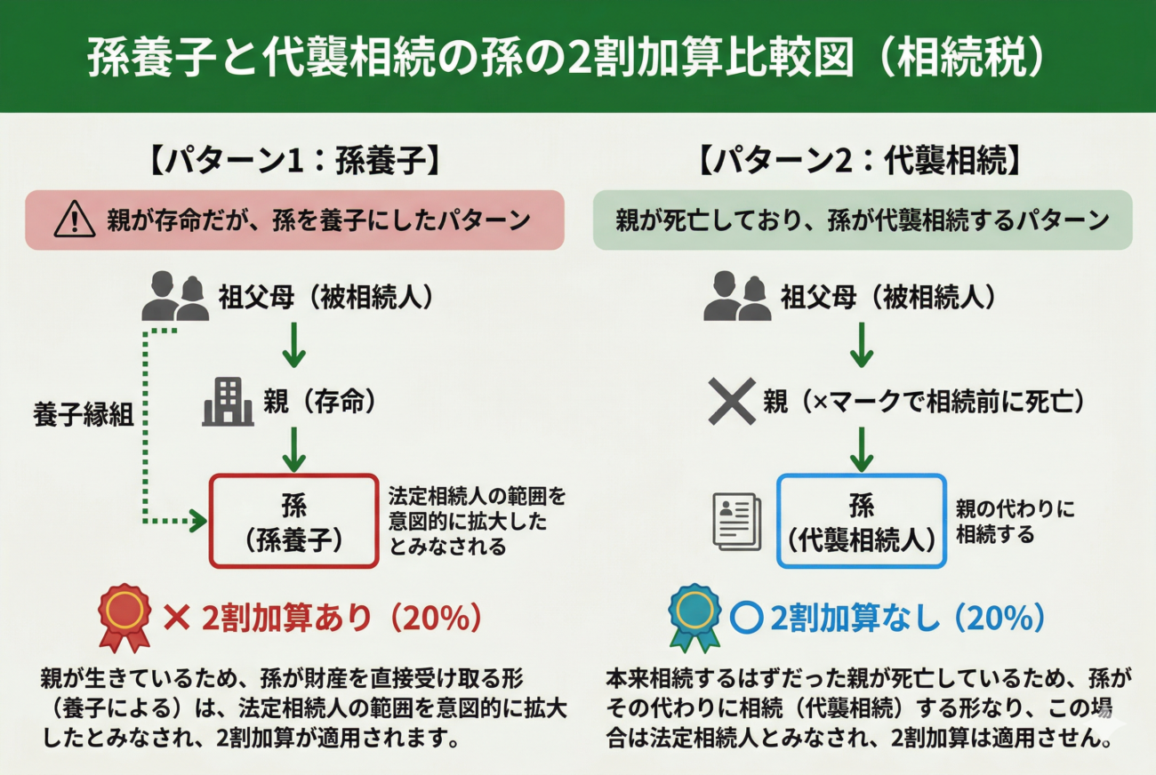 相続税に関するパターンを分けて開設した図